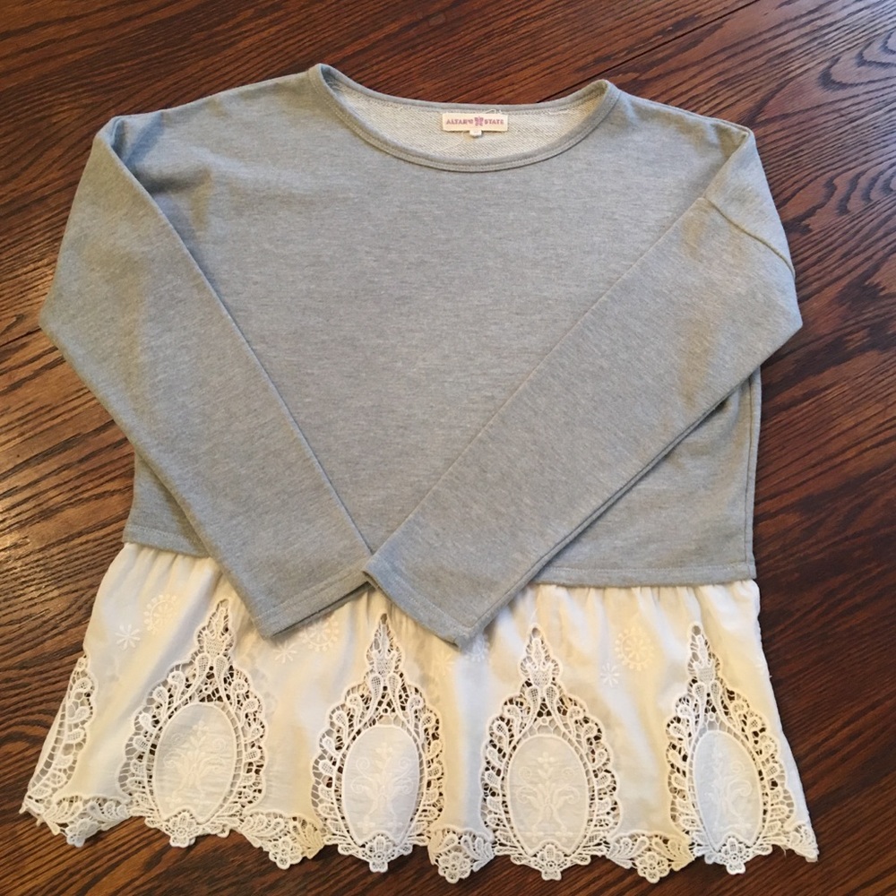 Adorable Altar’d State Ruffled Sweatshirt